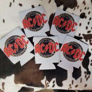 AC DC Animal Print 12OZ Can Cooler Drink Koozie (5 Pack)